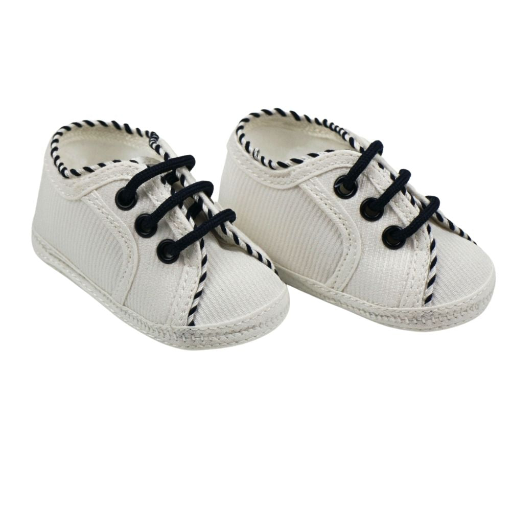 Il Trenino Baby Shoes White With Navy 6-12 months