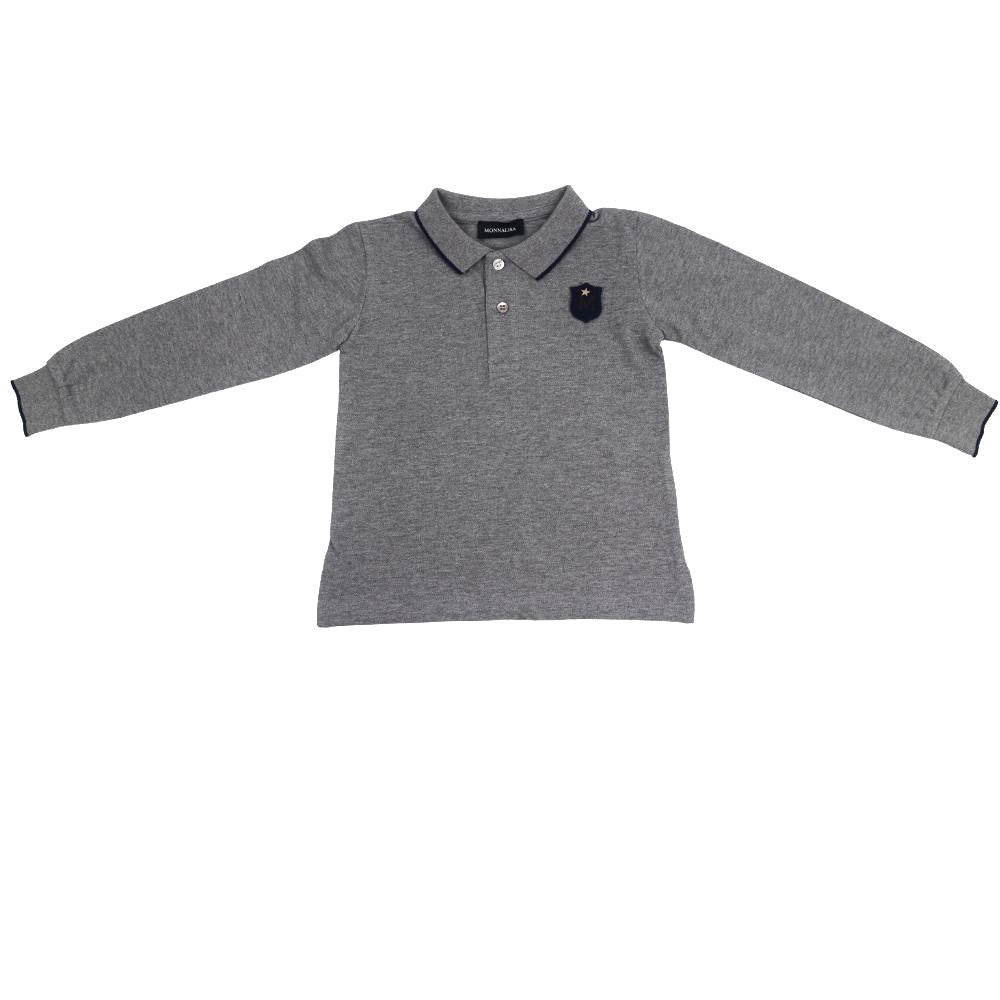 Monnalisa Polo Long Sleeve Grey