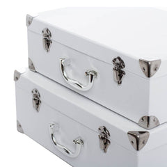 Gift Box Suitcase White Large 26cm width x 36cm depth x 13cm height