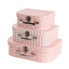 Gift Box Case Pink Stripes Medium 25x18x8.5cm