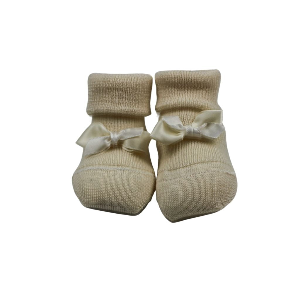 Il Trenino Baby Booties With Laces Beige