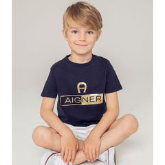 Aigner T-Shirt Navy With Golden Logo