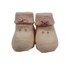 Il Trenino Baby Booties With Bows Soft Pink