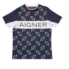 Aigner T-Shirt Navy & White With Logo