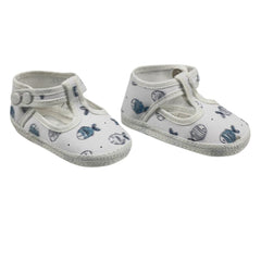 Il Trenino Baby Shoes White with Blue Fish 6-12 months