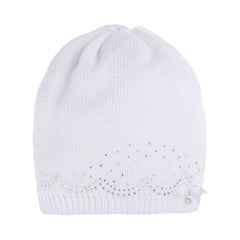 Il Trenino Baby Hat With Diamantes Beige